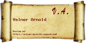 Velner Arnold névjegykártya